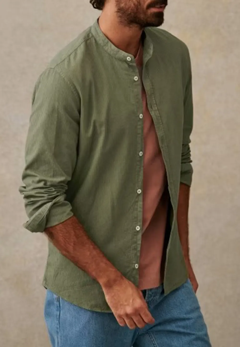 Classic White Cotton Linen Blend Button Up Shirt