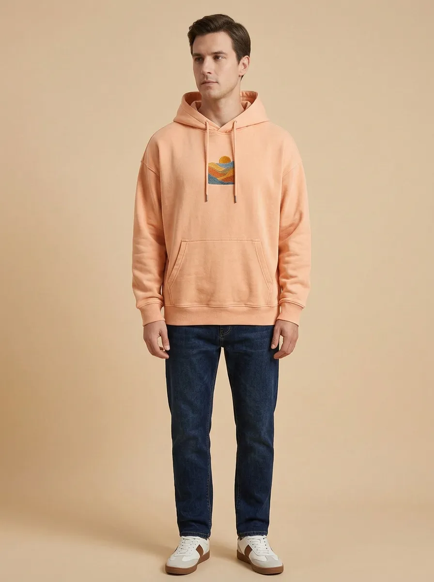 Men's Everyday Nature Lover Sunset Mountain Landscape Print Hoodie