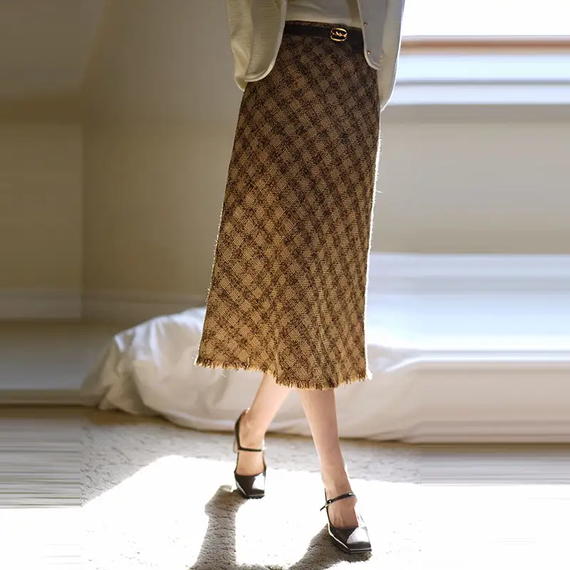 Summer Plaid High Waist Skirt