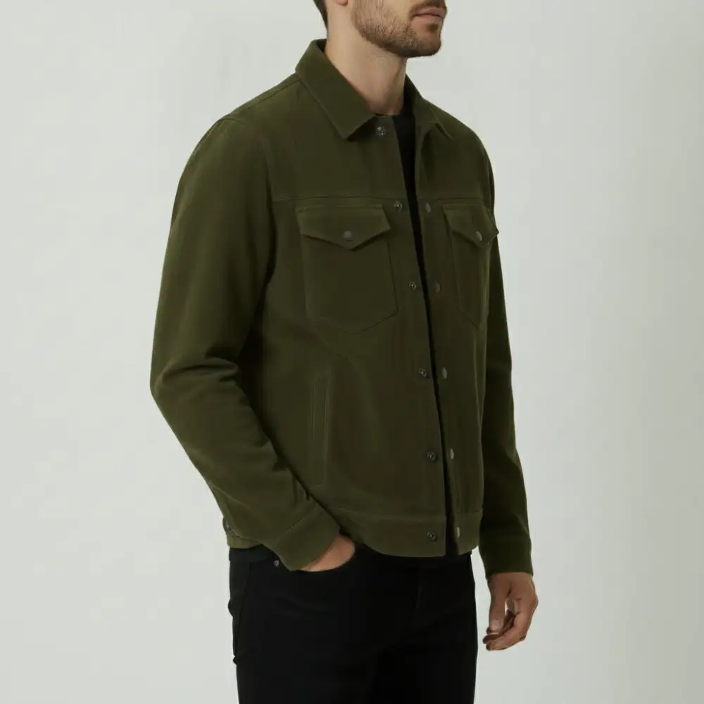 Refined Suede Trucker Jacket