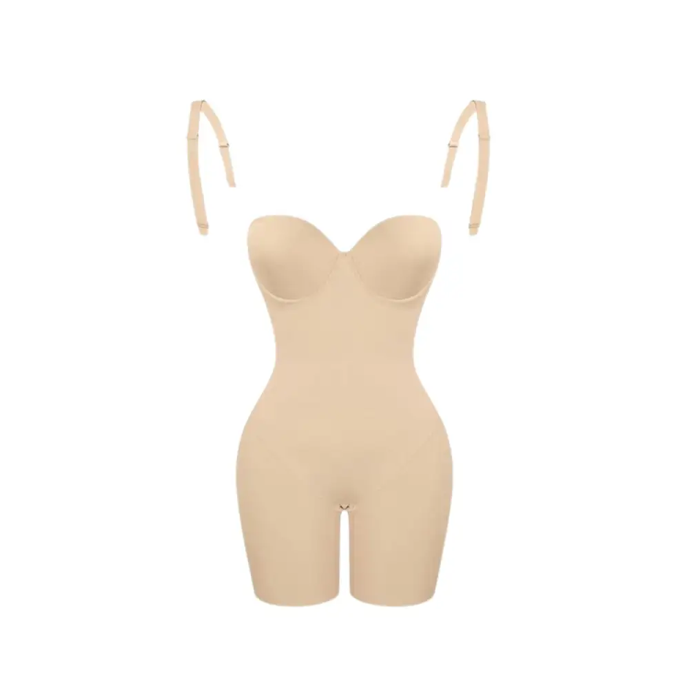 Open Bust Mid Thigh Shaping Bodysuit