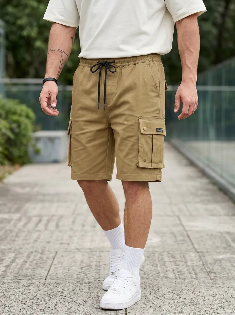Versatile Multi-Pocket Casual Cargo Shorts