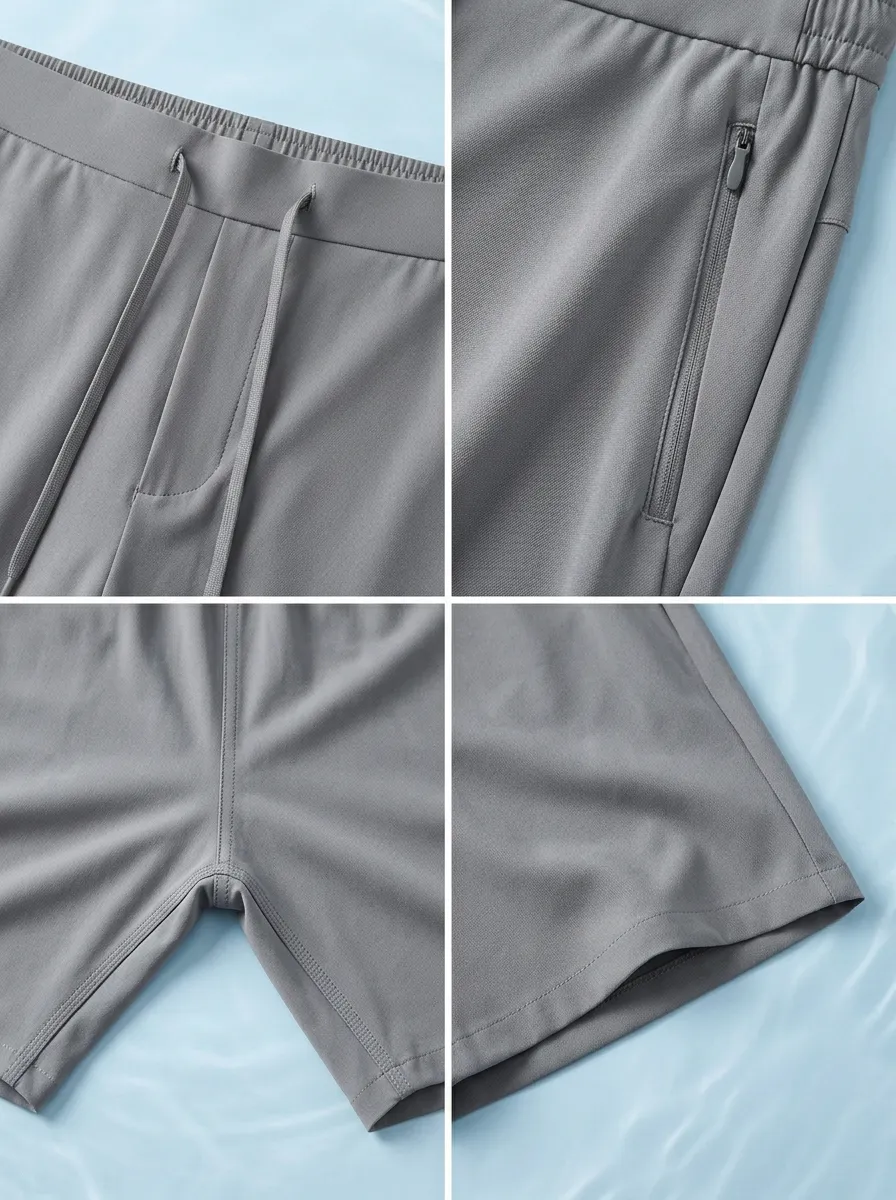 Relaxed-Look Ice-Silk Elastic-Waist Stretch Shorts