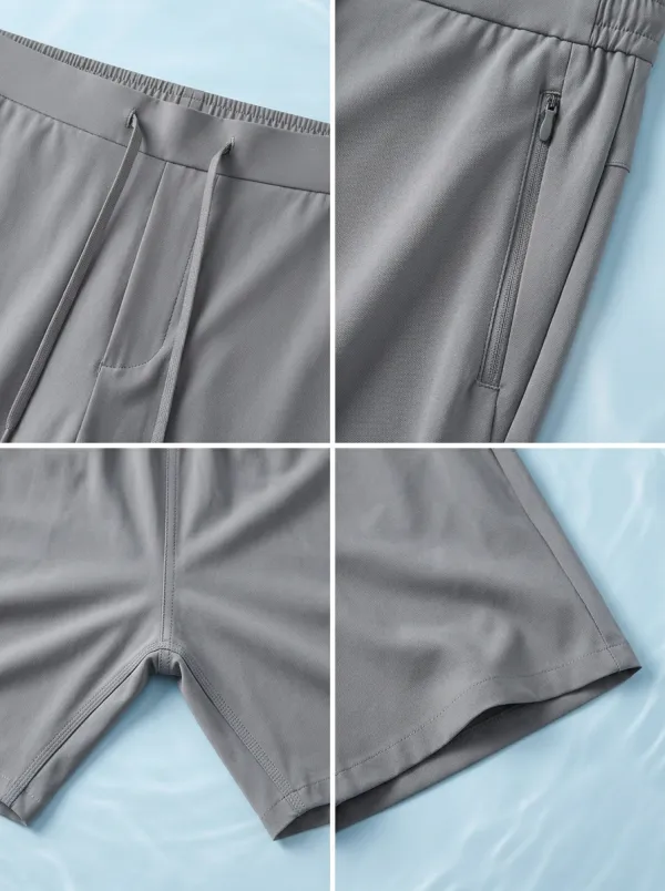 Relaxed-Look Ice-Silk Elastic-Waist Stretch Shorts