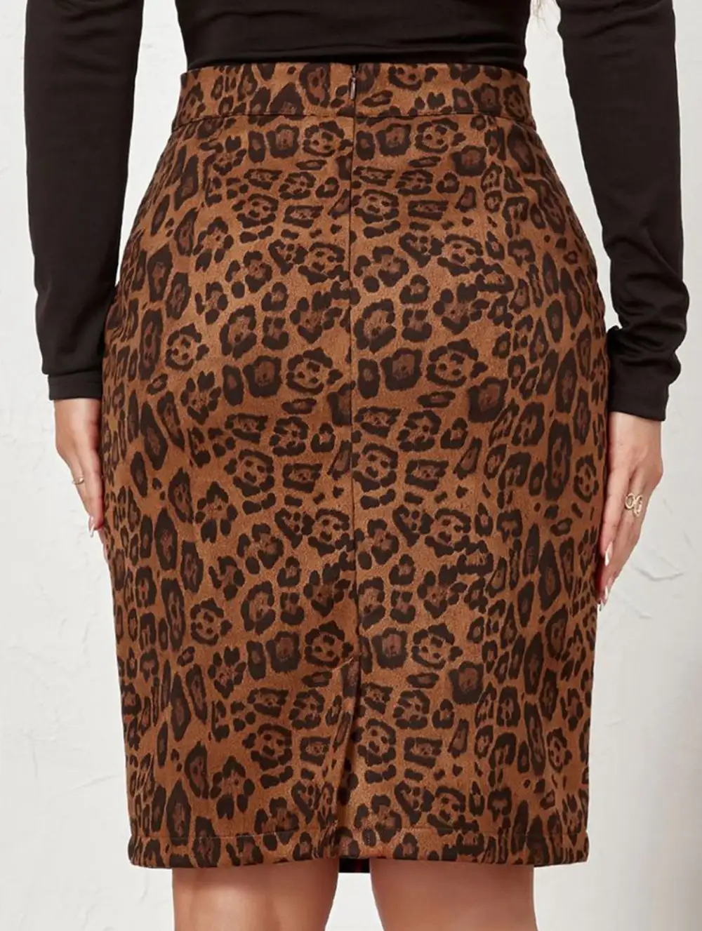 Leopard Print Midi Skirt
