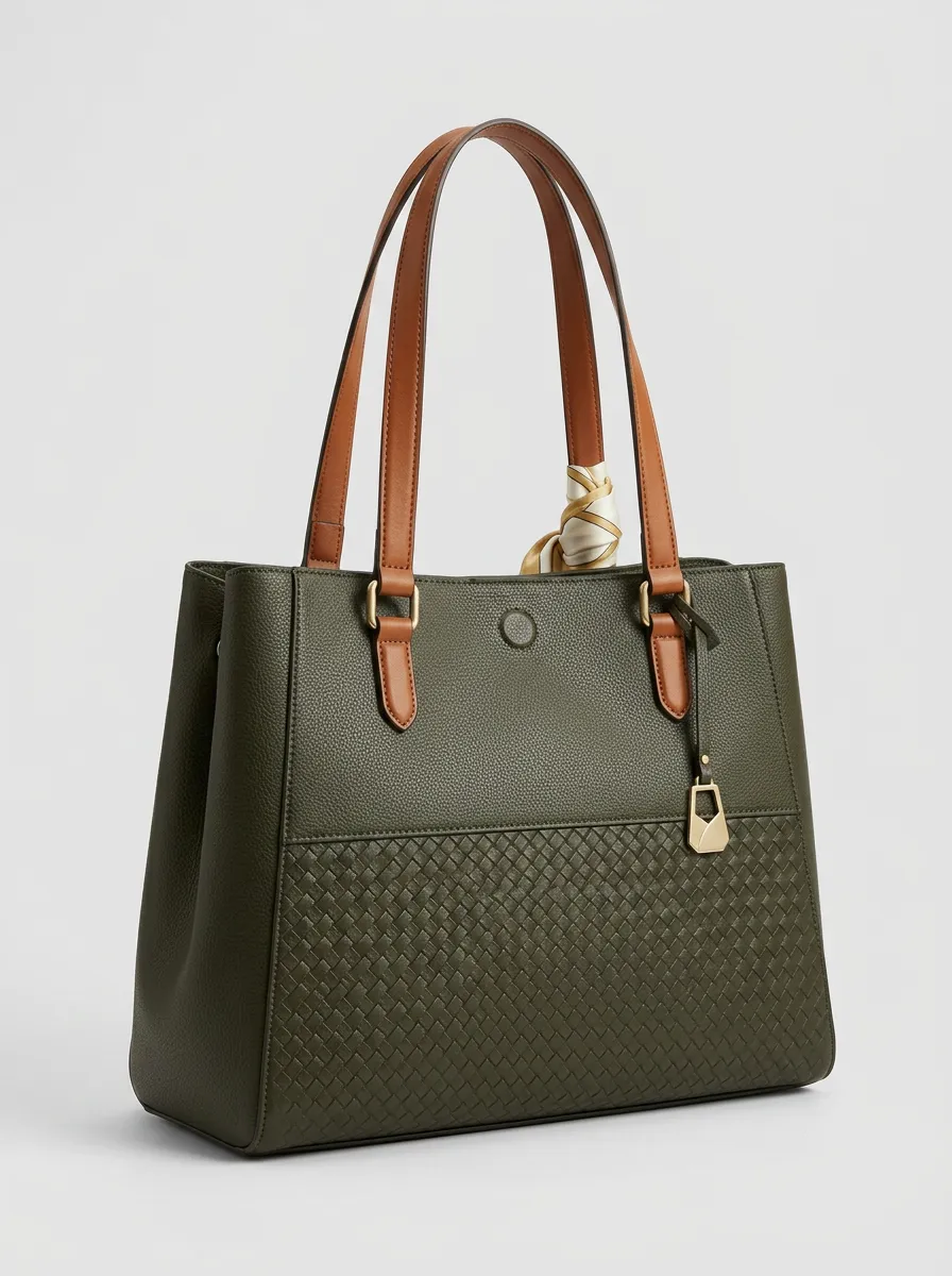 Woven Textured Women's Tote Bag