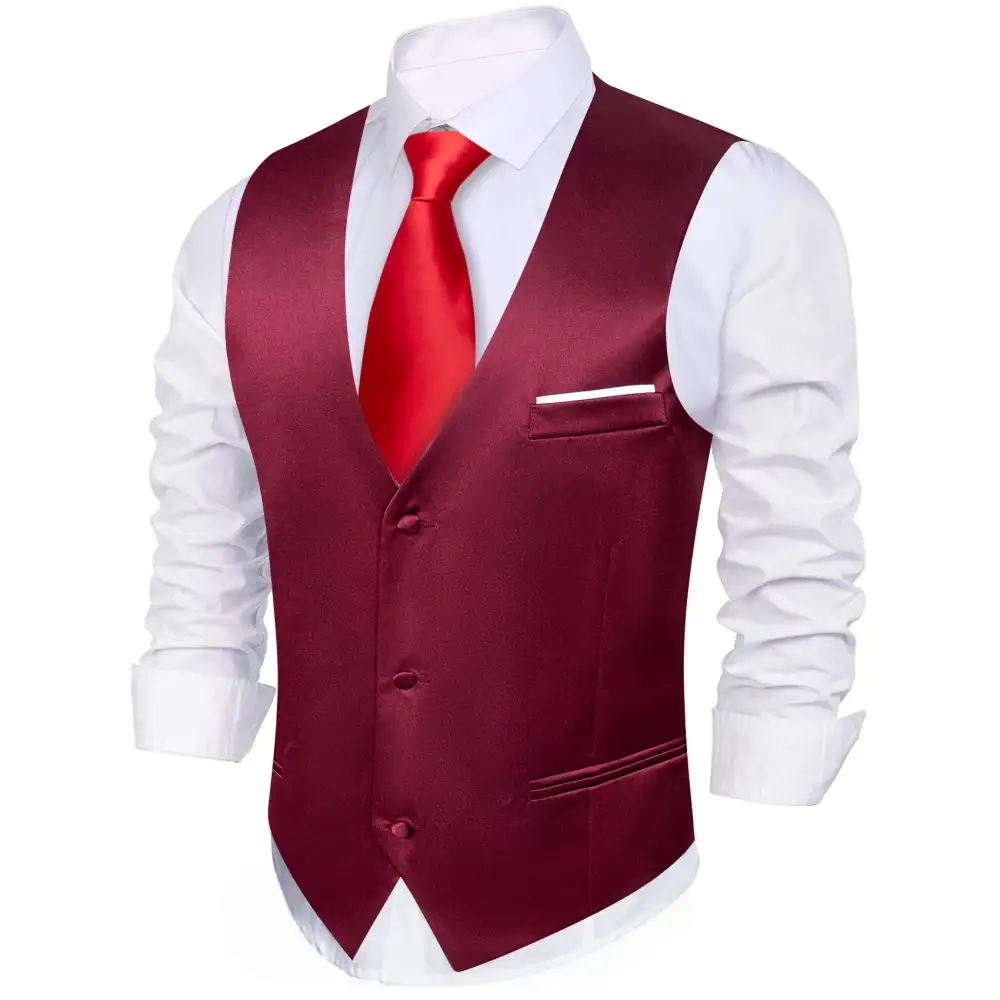Solid V Neck Formal Dress Vest