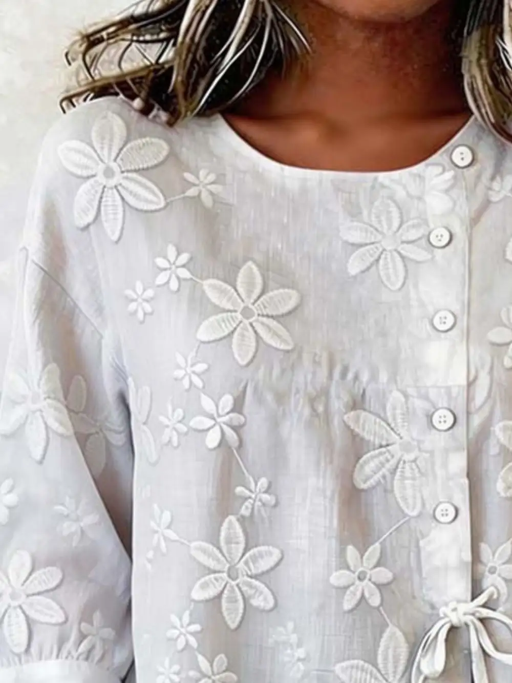 Full Size Embroidered Button Down Shirt Plus Size