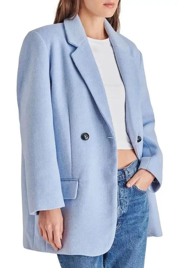 Pale Blue Single Breasted Blazer Set