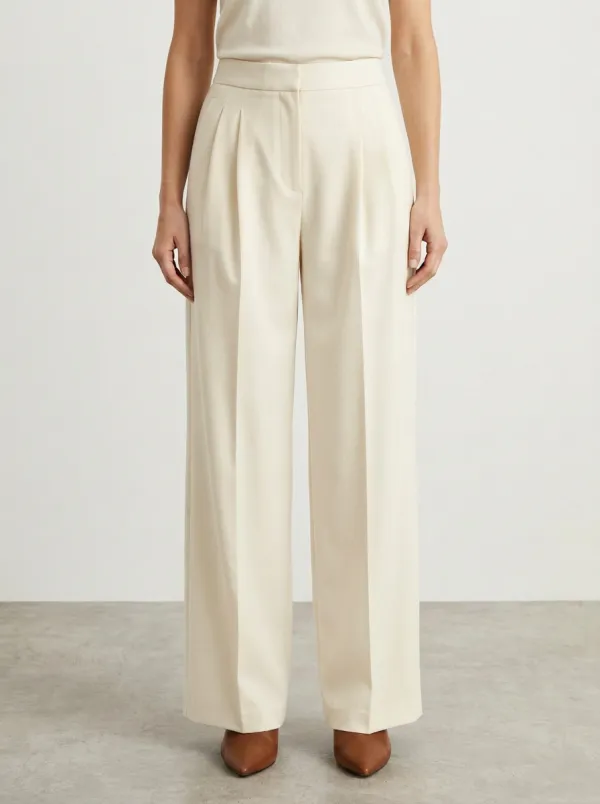 Modern Shape Pleated Wide-Leg Trousers