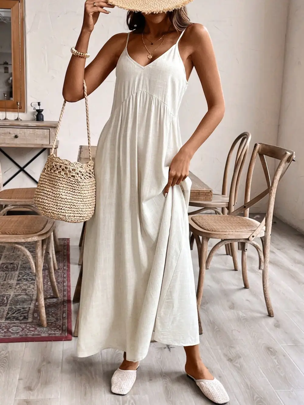 Wilma Cotton Linen Maxi Dress