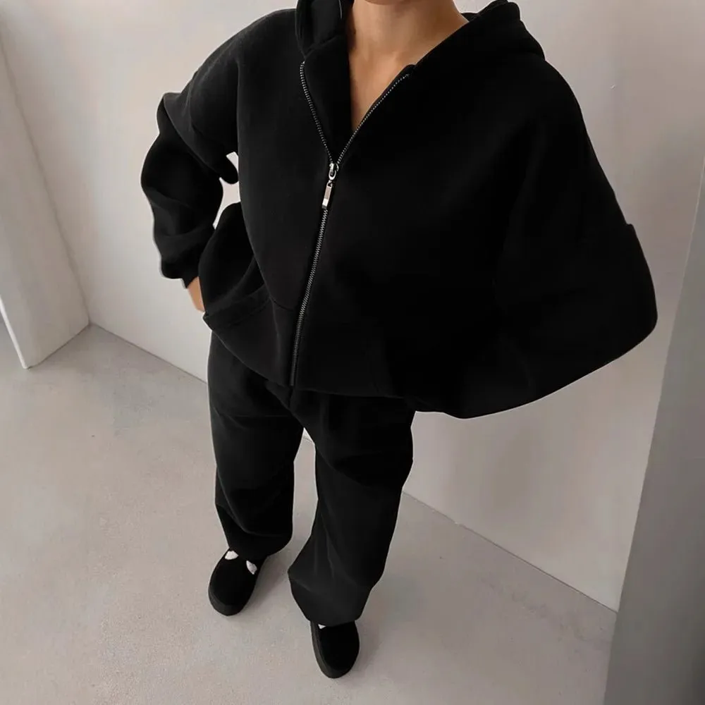 Oversized Hoodie & Wide-Leg Trousers Set