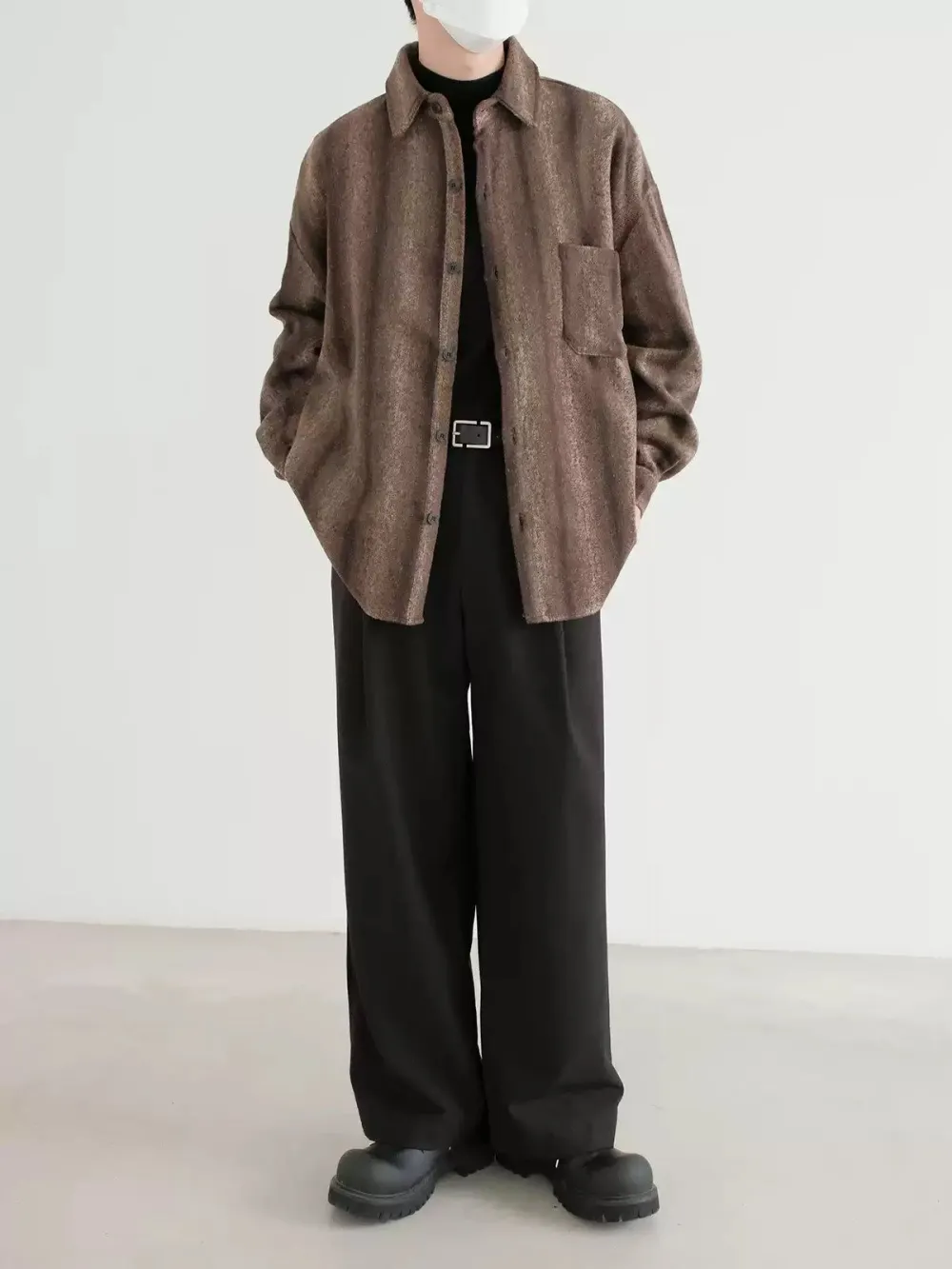 Woolen Stripe Textured Shirt