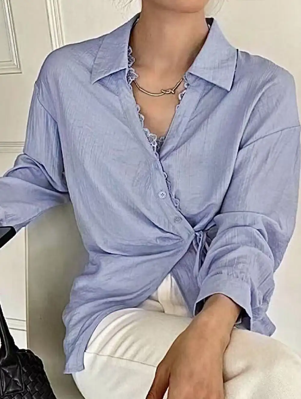 Tie Waist Long Sleeve Shirt