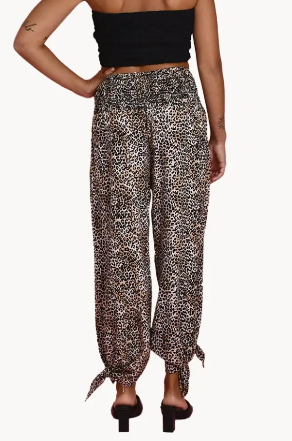 Printed Shirred Relaxed Pants