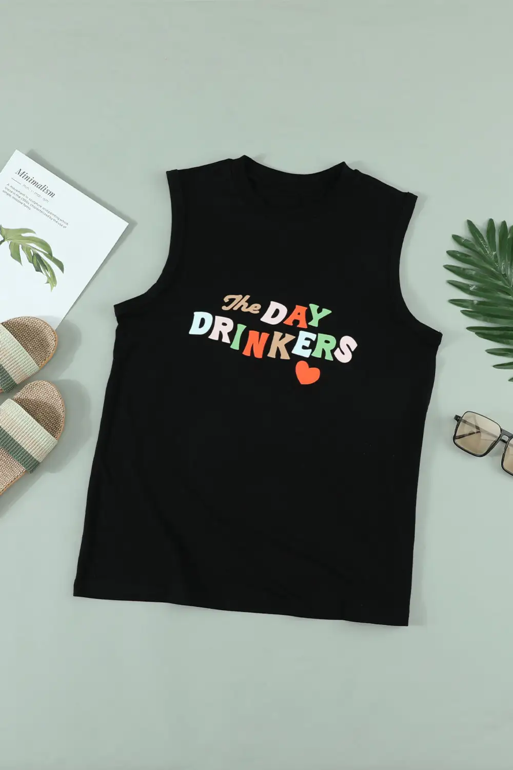 Drinkers Letters Print Tank Top