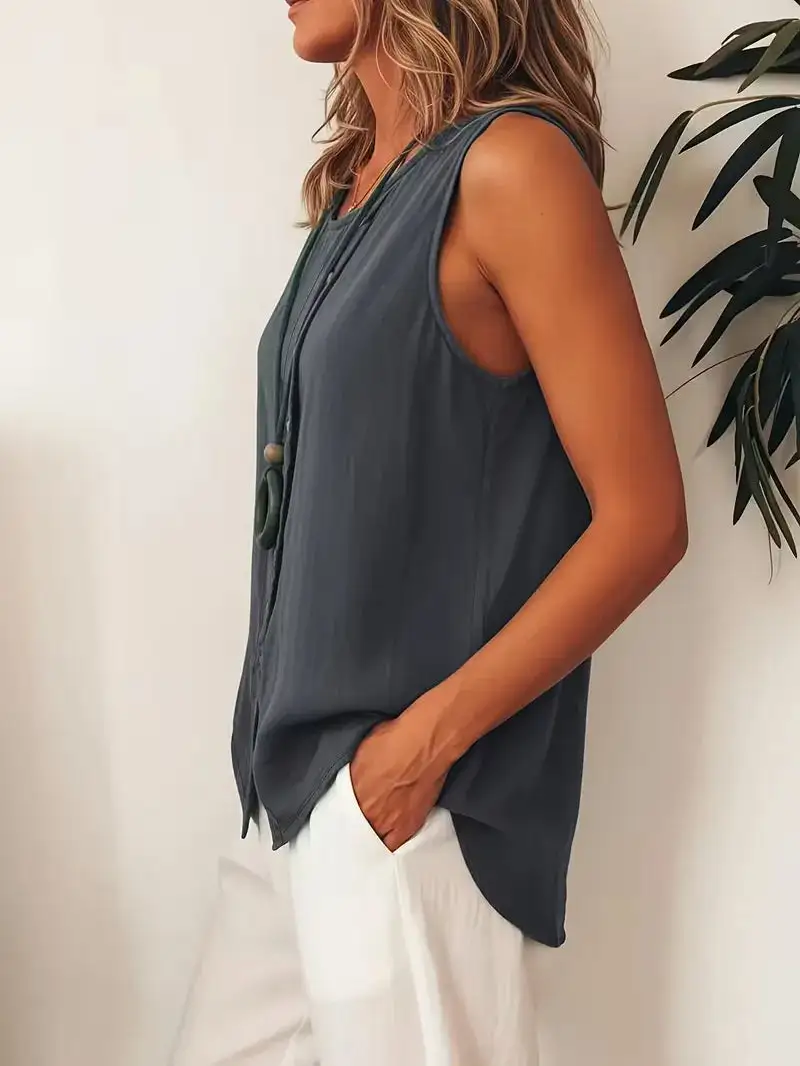 Button Detail Everyday Blouse