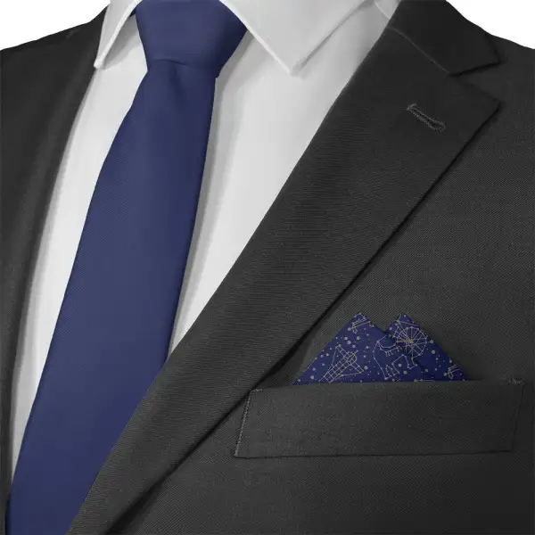 Modern Composed Novelty Space Motif Pocket Square