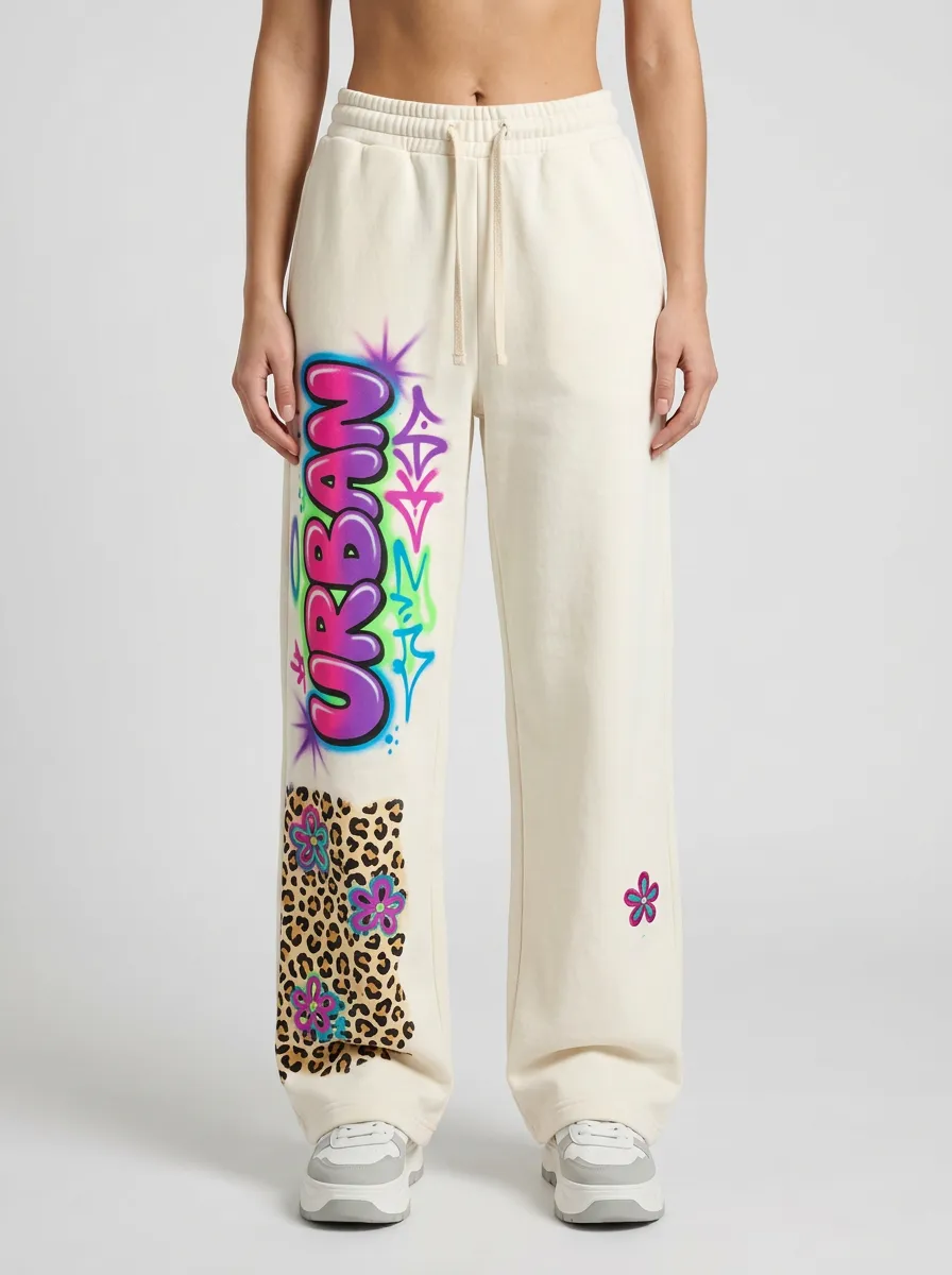 Women's Streetwear Urban Graffiti Leopard Flower Printed Sweatpants