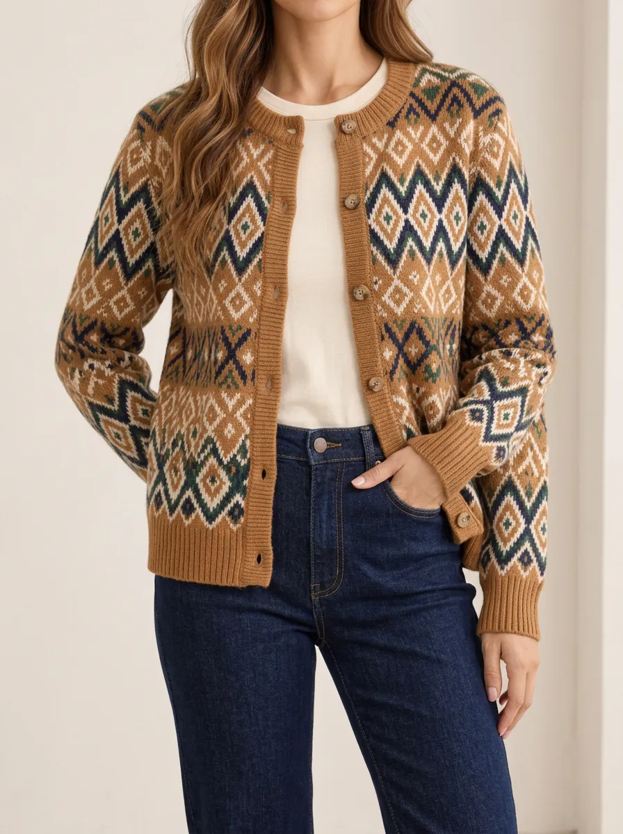 Casual Style Button Front Ribbed Knit Women's Casual Knit Cardigan