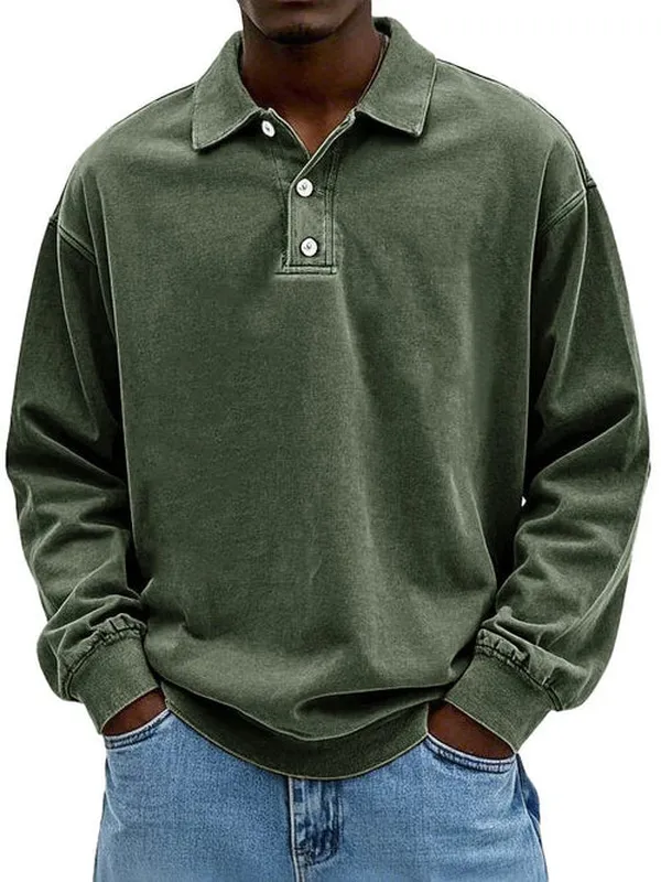 Vintage Long Sleeve Polo Shirt