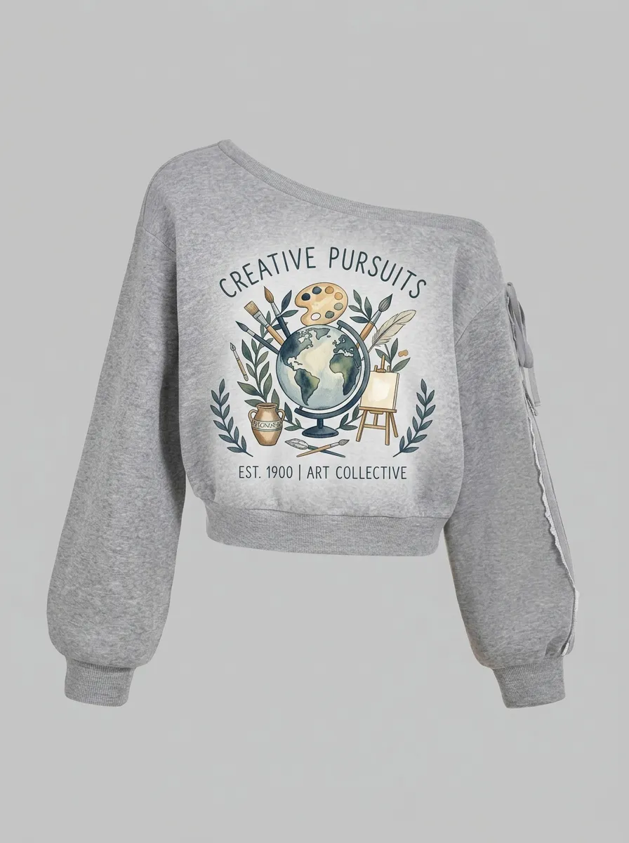 Women's Artist Globe Creative Pursuits Graphic Sweatshirt