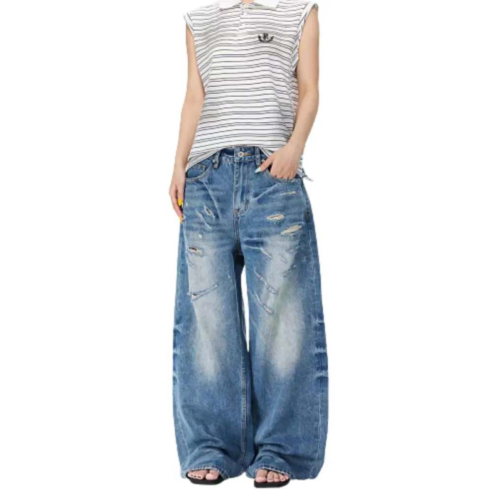 Streamlined Wide Leg Denim Jeans