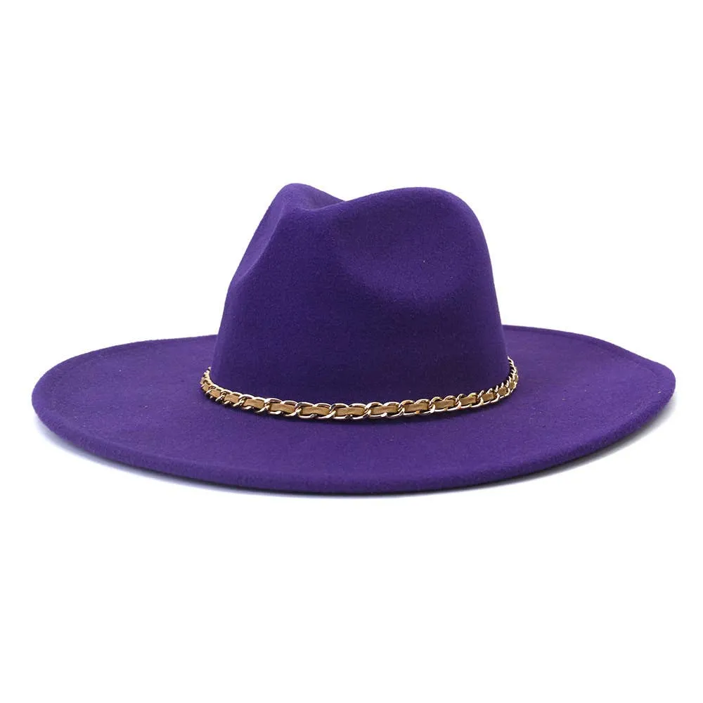 Camel Chain Big Brim Peach Heart Top Hat