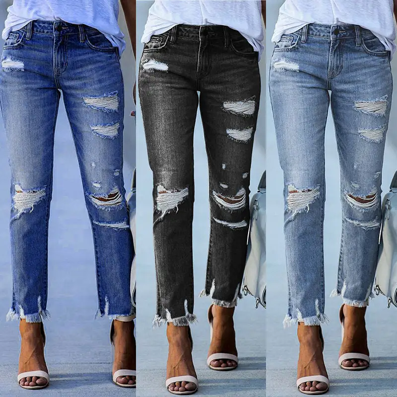 Women's Slim Fit Distressed Jeans