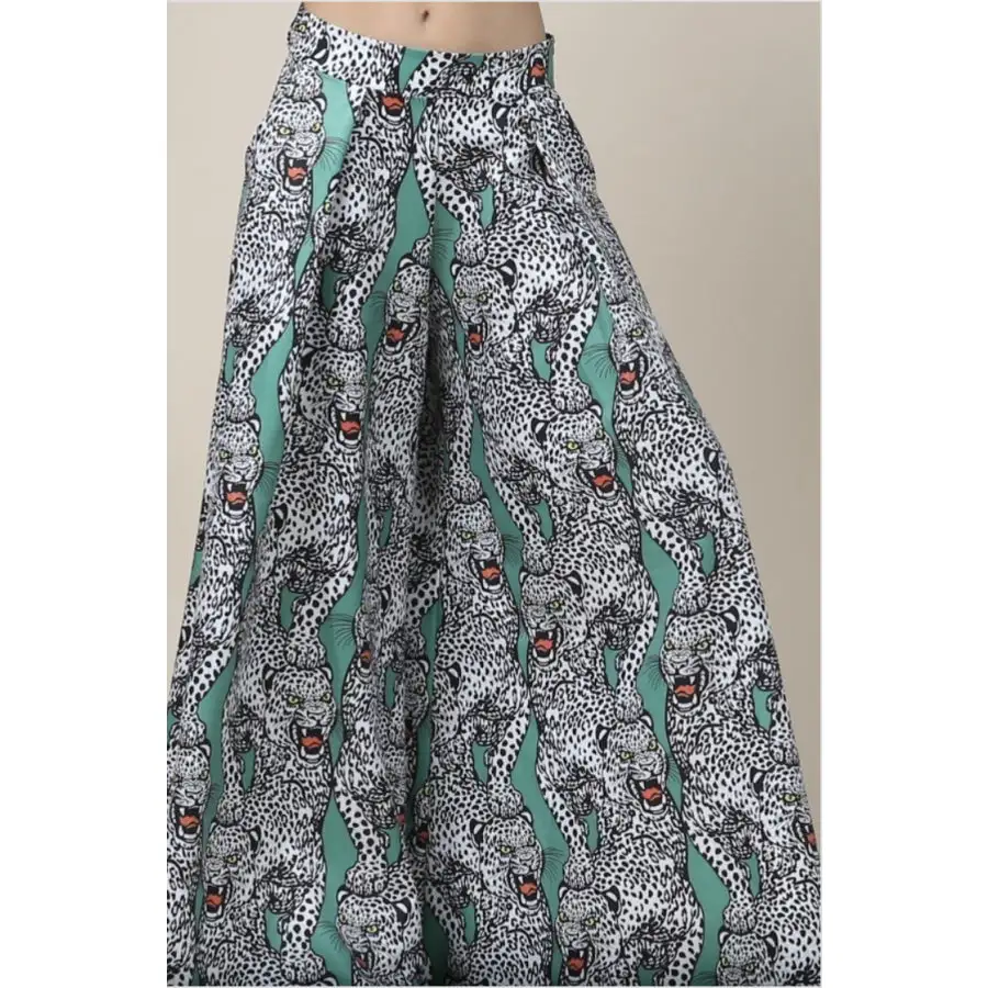 Custom Animal Print Palazzo Pants with Pockets Ferocious