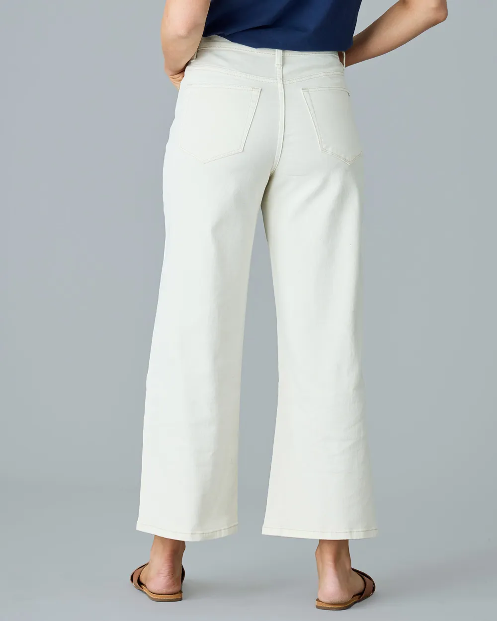 Ecru Wide Leg Jean