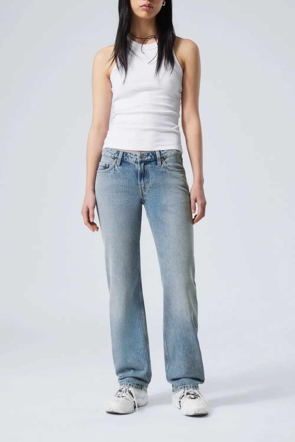 Straight Leg Jeans With Pockets