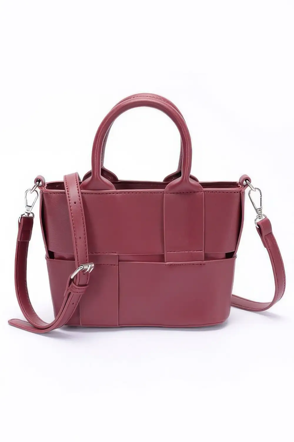 Braided Faux Leather Tote Bag