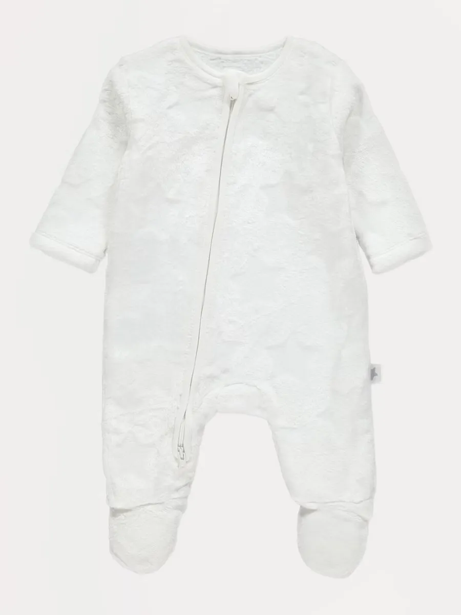 White Star Fleece Zip Fasten Sleepsuit