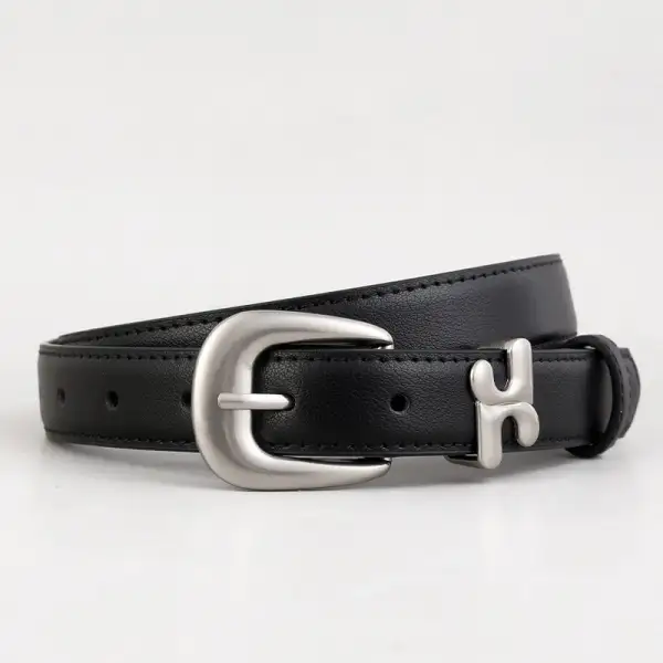 Clean Statement Buckle Accent Belt