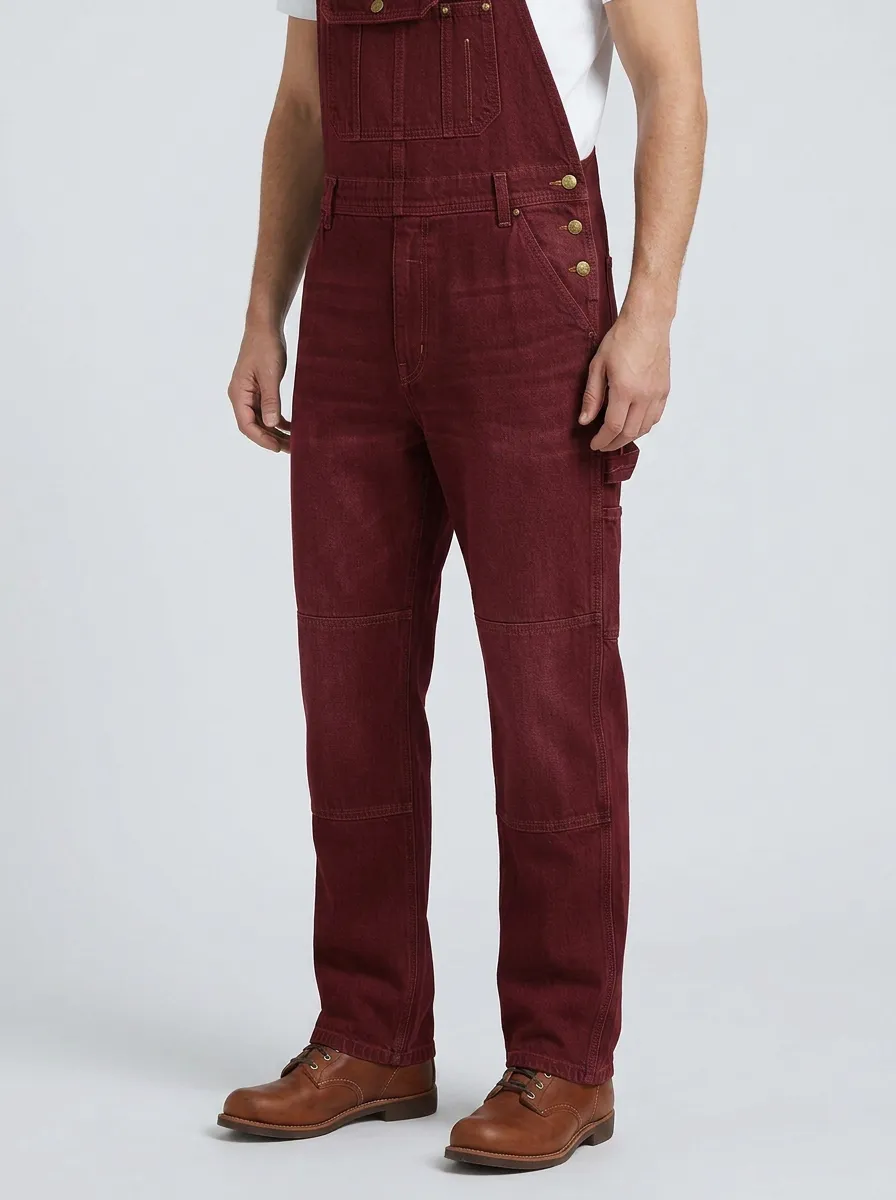 Men's Vintage Blue Denim Washed Bib Overalls