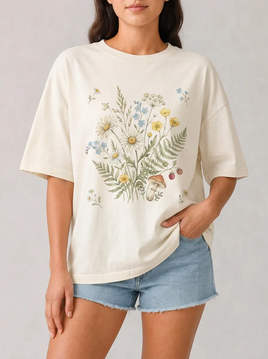 Women's Botanical Graphic T-Shirt Relaxed-Fit