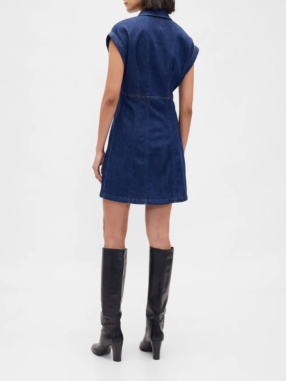Button Open V-Neck Dress