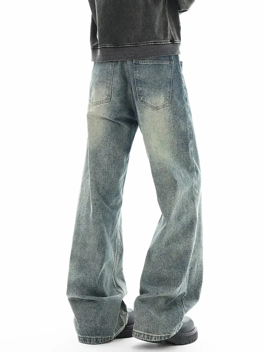 High-Rise Vintage-Wash Ultra-Wide Jeans