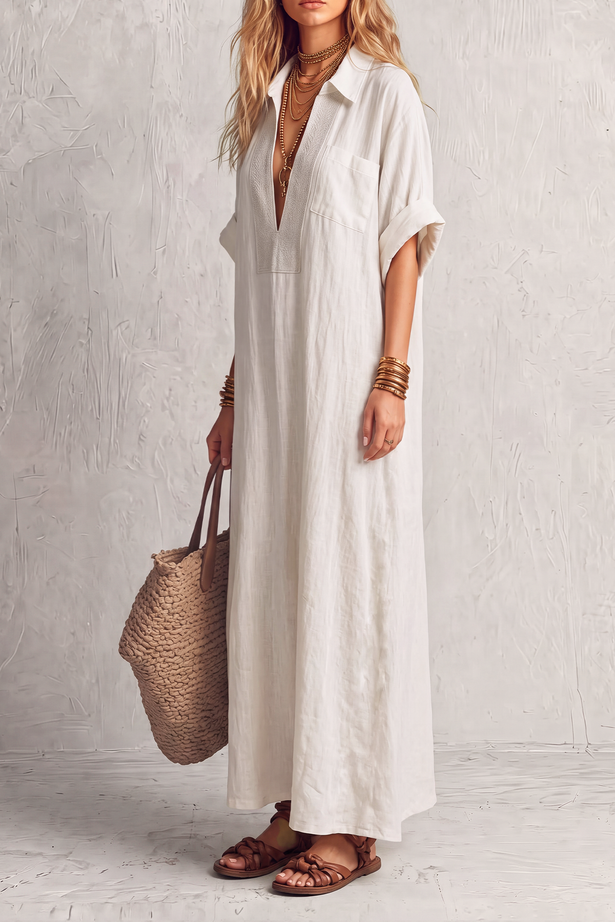 Refined Textured Maxi Dress