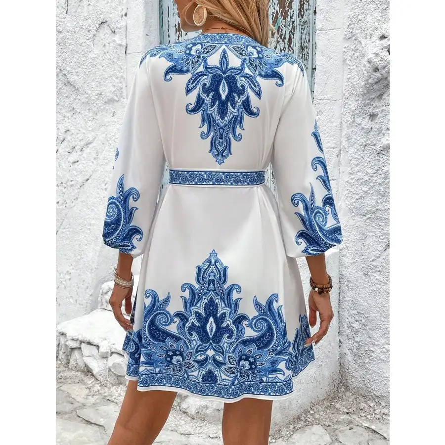 Easy Everyday V-Neck Balloon Sleeve Mini Dress