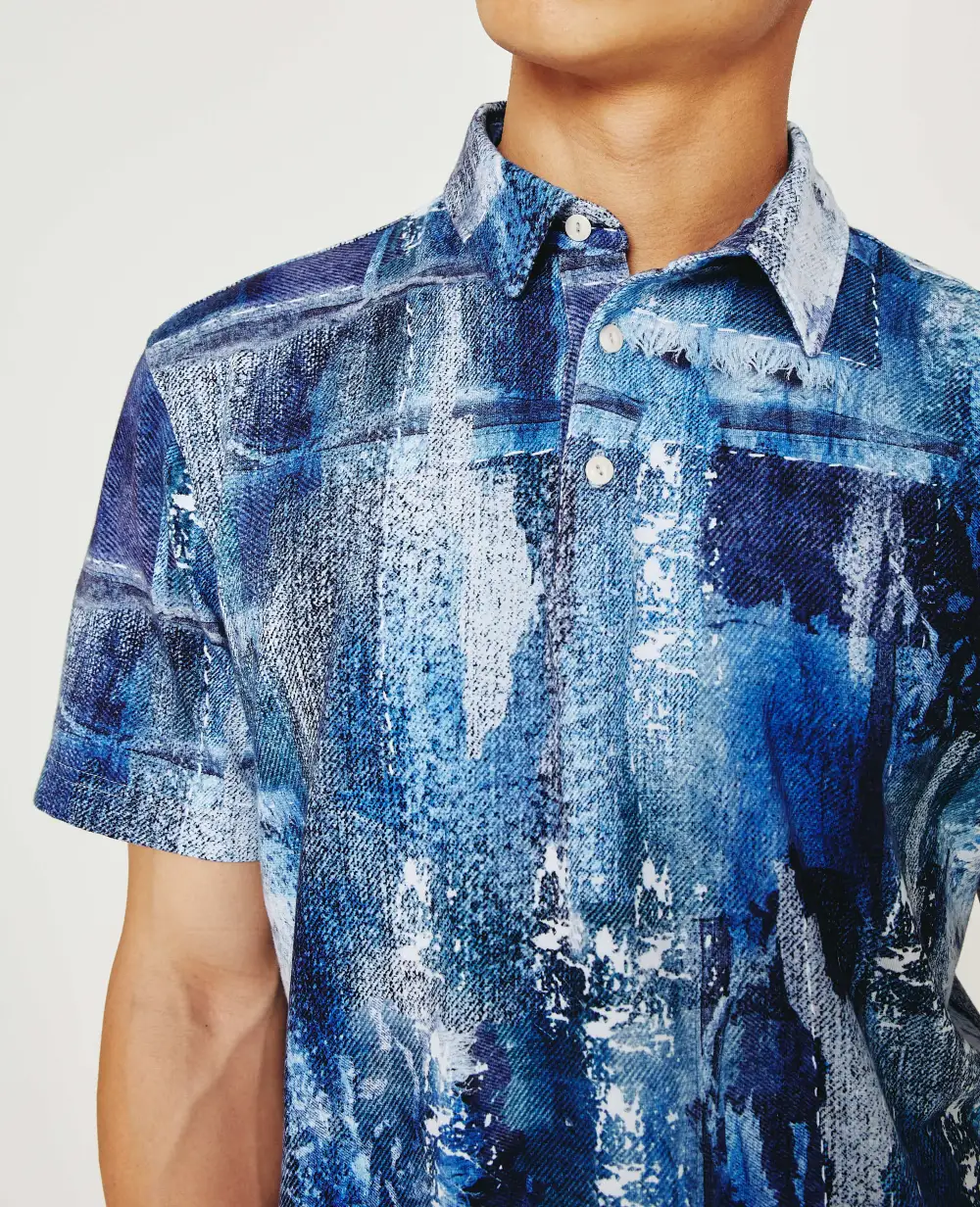 Men's Denim Polo Shirt