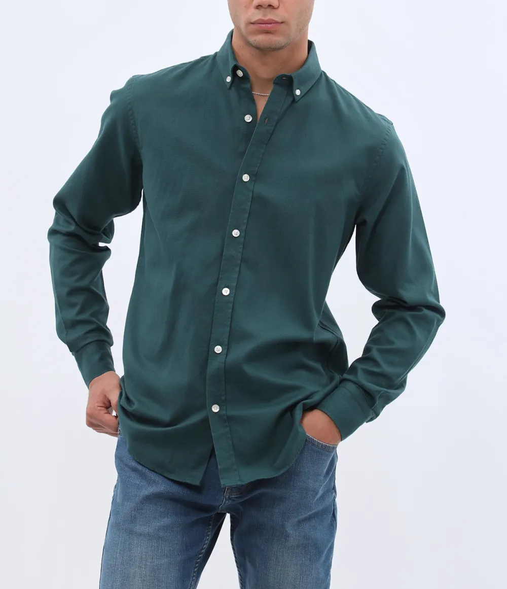 Coastal Long Sleeve Cotton Basket Weave Men's Button Down Shirt