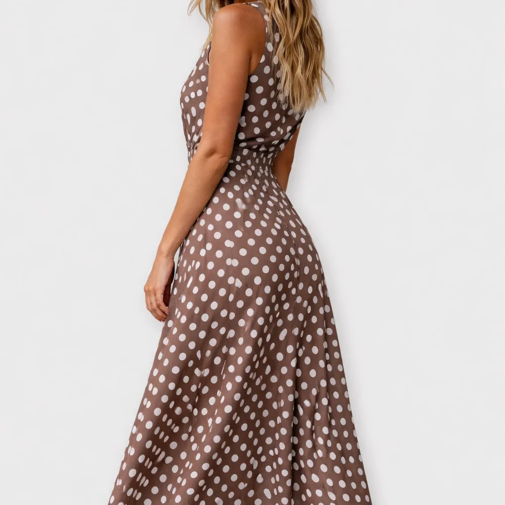 Polka Dot Flowing Relaxed Midi Dress