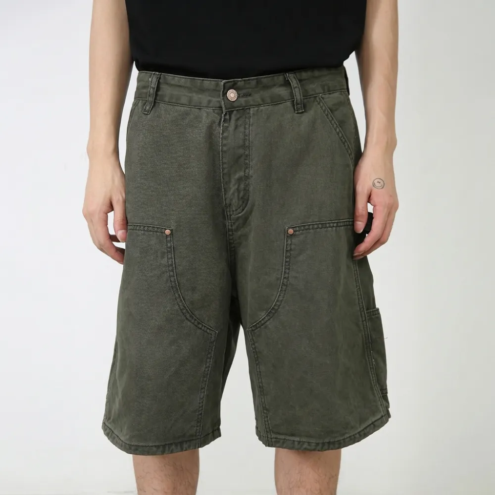 Denim Utility Straight Leg Shorts
