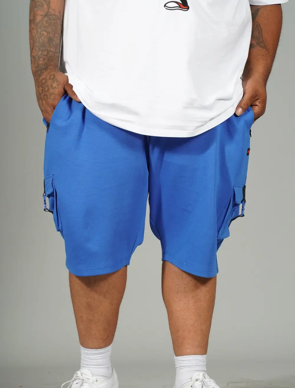 Fleece Cargo Shorts - Royal Blue