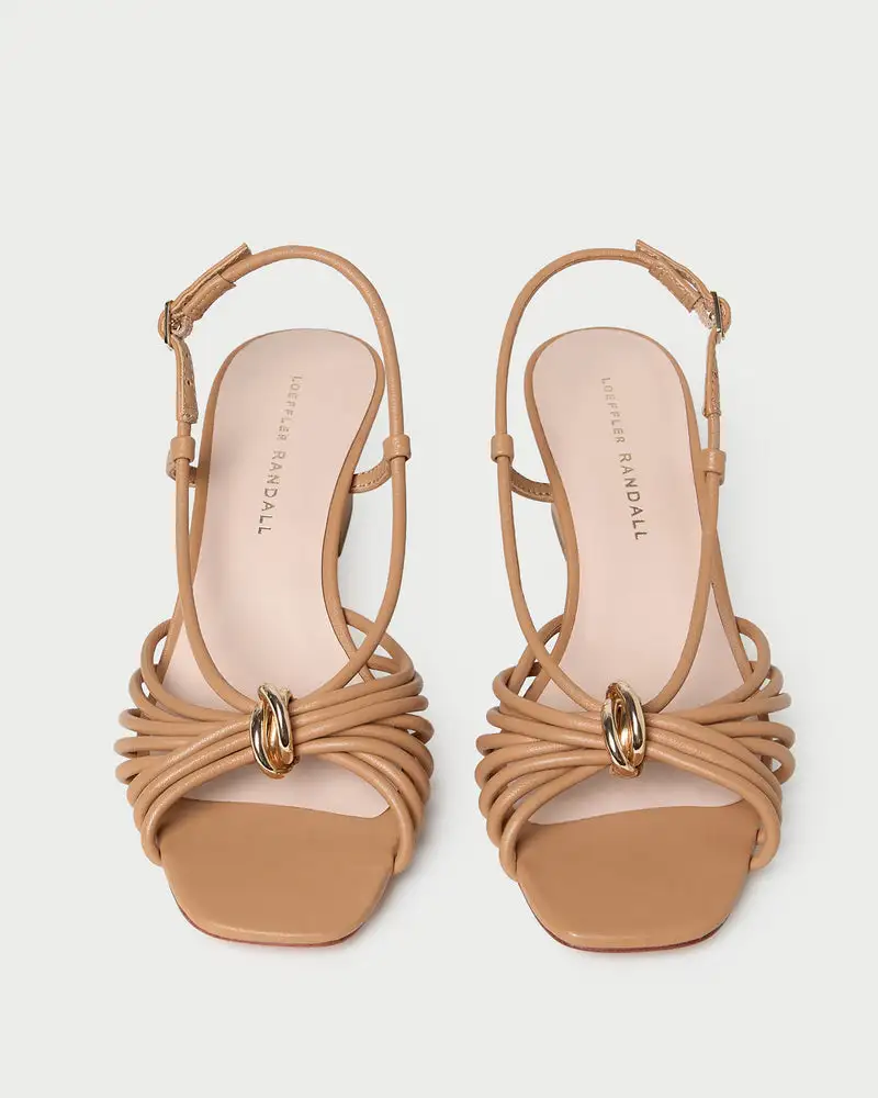 Leather Low Heel Sandals