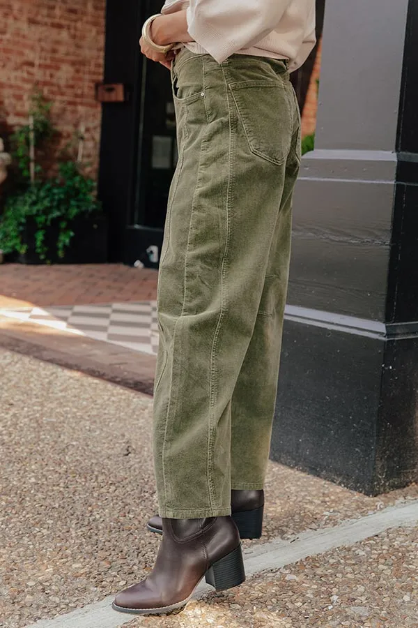 High Waist Relaxed Barrel Leg Baggy Pants