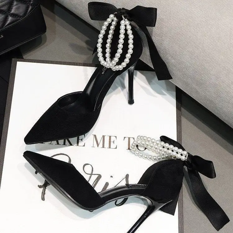Pearl Detail Stiletto Heels