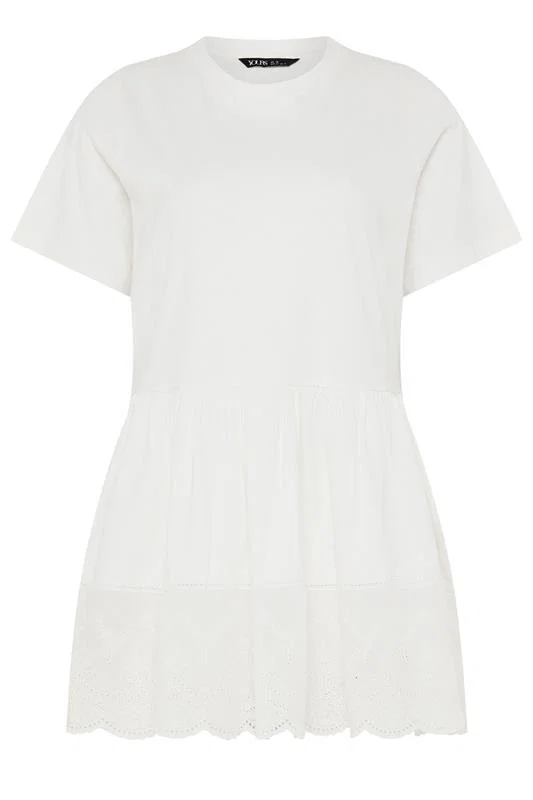 White Tiered Peplum Top detail 4